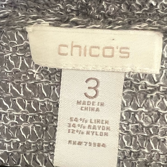 Chico’s Gray Mesh Open Sweater - Picture 4 of 4
